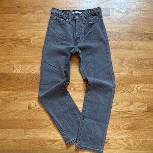 Levi's Wedgie Straight Ankle Jeans in a gray wash